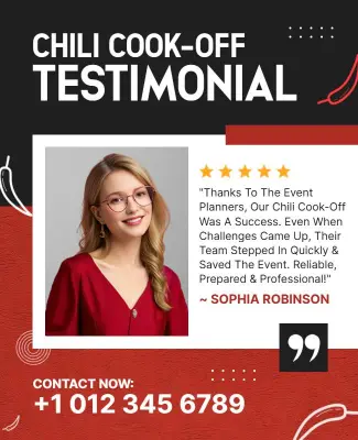 Chili Cook-Off Event Testimonial Flyer Template