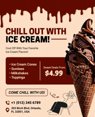 Chill Out Ice Cream Offer Flyer Template