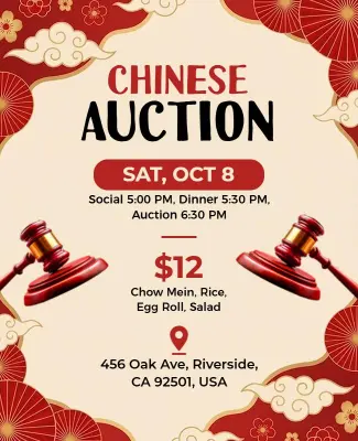 Chinese Auction Event Flyer Template
