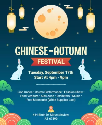 Chinese Autumn Festival Celebration Flyer Template