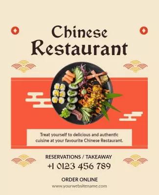 Chinese Cuisine Restaurant Promotion Flyer Template