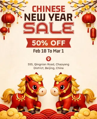 Chinese New Year Sale Promotion Flyer Template
