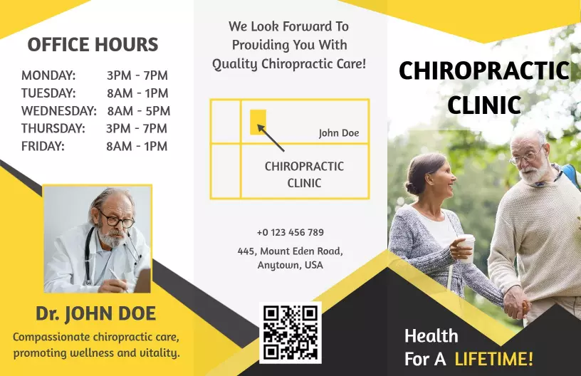Chiropractic Care and Wellness Services Health Brochure Template