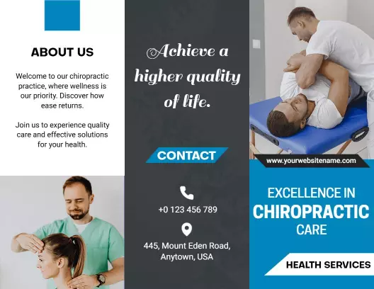 Chiropractic Wellness and Pain Relief Health Services Brochure Template