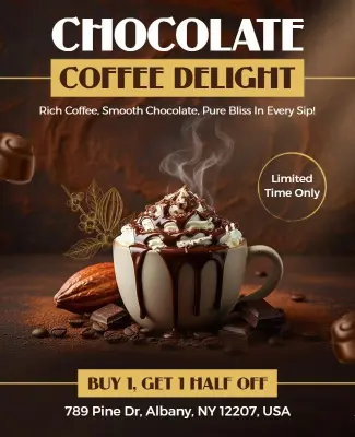 Chocolate Coffee Offer Promotion Flyer Template