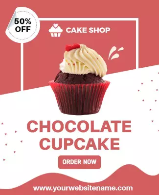 Chocolate Cupcake Bakery Promotion Flyer Template