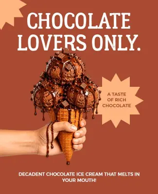 Chocolate Ice Cream Flavor Promotion Poster Template