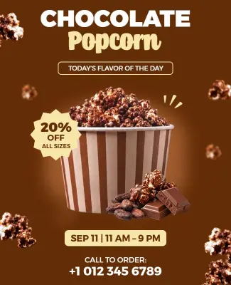 Chocolate Popcorn Promotion Flyer Template