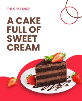 Chocolate Strawberry Cake Advertisement Poster Template