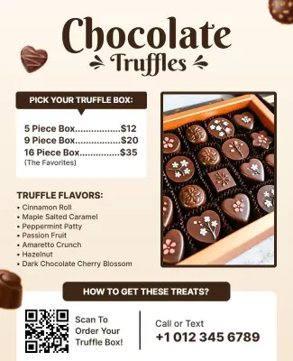 Chocolate Truffle Selection Box Flyer Template