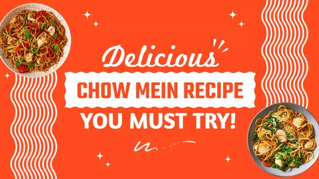 Chow Mein Recipe Cooking Channel YouTube Thumbnail Template