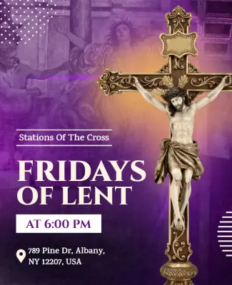 Christian Lent Period Friday Gathering Poster Template