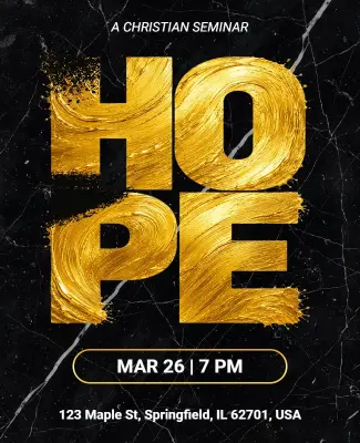 Christian Seminar Hope Event Poster Template