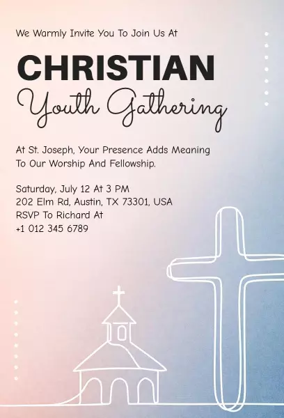 Christian Youth Gathering Church Fellowship Invitation Template