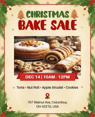 Christmas Bake Sale Event Flyer Template