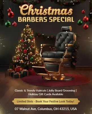 Christmas Barbers Special Promotion Flyer Template