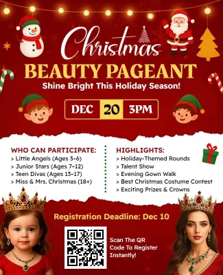 Christmas Beauty Pageant Event Flyer Template