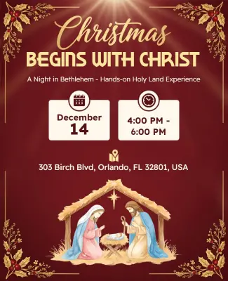 Christmas Begins with Christ Event Flyer Template
