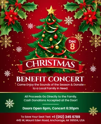 Christmas Benefit Concert Donation Flyer Template