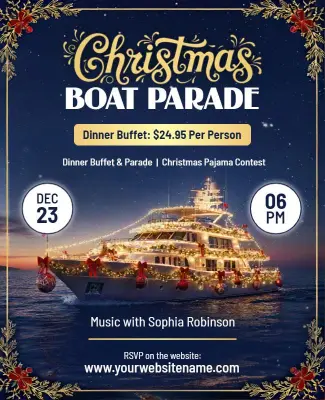 Christmas Boat Parade Event Flyer Template