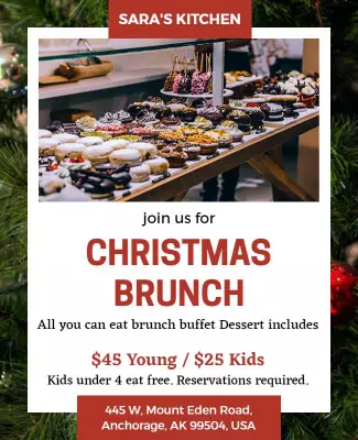 Christmas Brunch Event Flyer Template