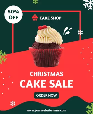 Christmas Cake Sale Promotional Flyer Template