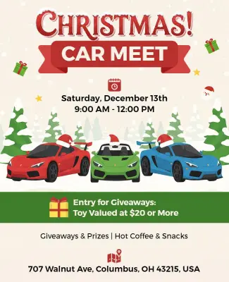 Christmas Car Meet Event Flyer Template