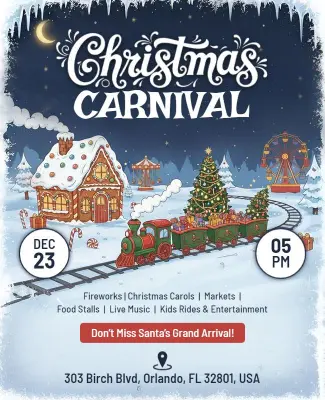 Christmas Carnival Celebration Flyer Template