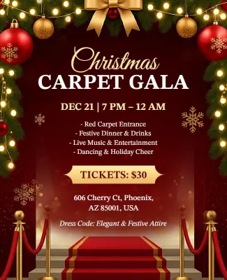 Christmas Carpet Gala Event Flyer Template