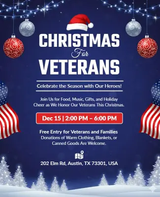 Christmas Celebration for Veterans Flyer Template