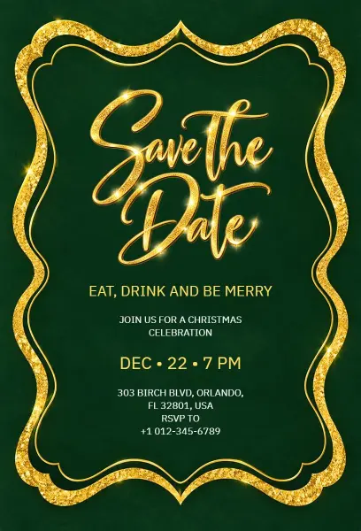 Christmas Celebration Save the Date Invitation Template
