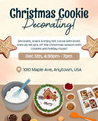 Christmas Cookie Decorating Event Flyer Template