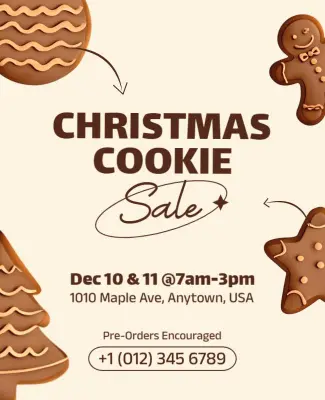Christmas Cookie Sale Event Flyer Template