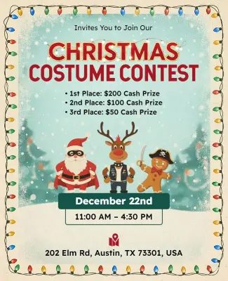 Christmas Costume Contest Event Flyer Template