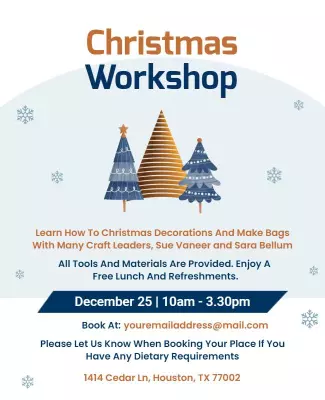 Christmas Craft Workshop Event Flyer Template
