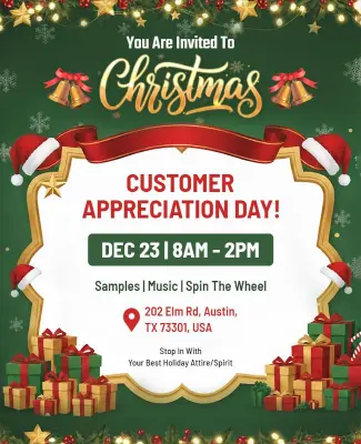 Christmas Customer Appreciation Event Flyer Template