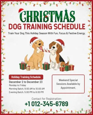 Christmas Dog Training Schedule Flyer Template