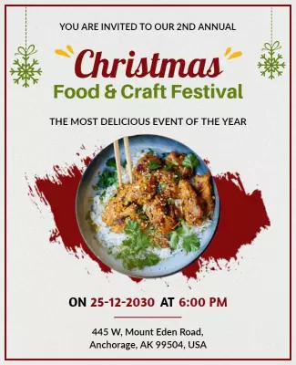 Christmas Food and Craft Festival Flyer Template