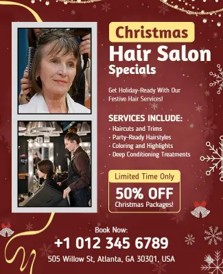 Christmas Hair Salon Specials Flyer Template