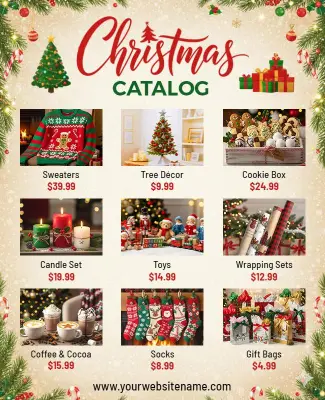 Christmas Holiday Shopping Catalog Flyer Template