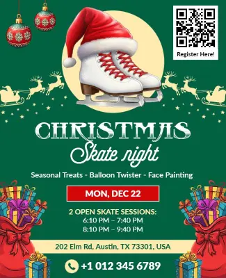 Christmas Ice Skating Event Flyer Template