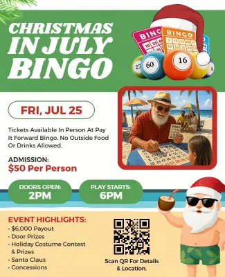 Christmas in July Bingo Event Flyer Template
