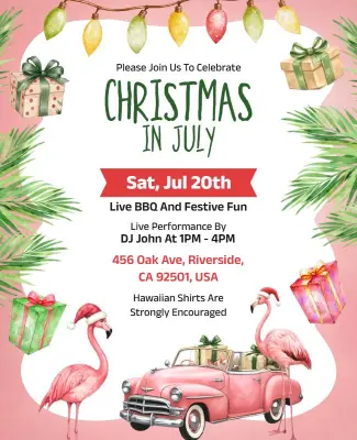 Celebration for Christmas in July Flyer Template