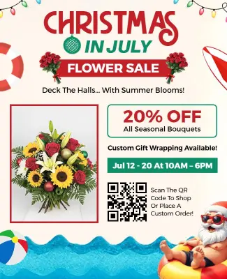 Christmas in July Flower Sale Flyer Template