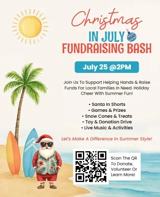 Christmas in July Fundraising Bash Event Flyer Template