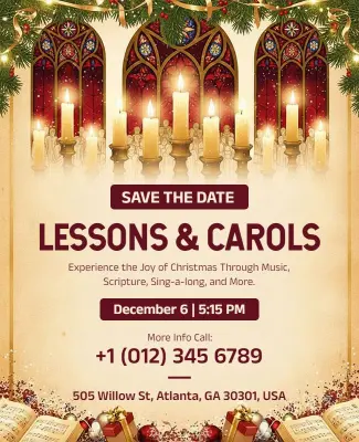 Christmas Lessons and Carols Event Flyer Template