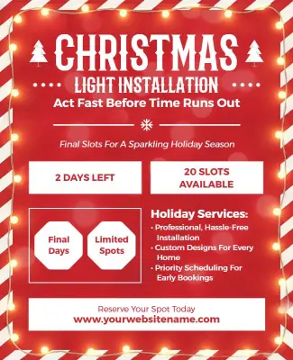 Christmas Light Installation Promotion Flyer Template