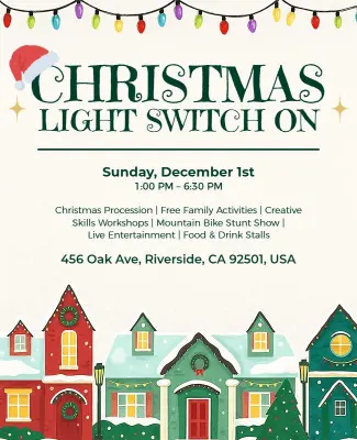 Christmas Light Switch on Event Flyer Template