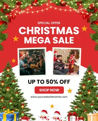 Christmas Mega Sale Promotional Flyer Template