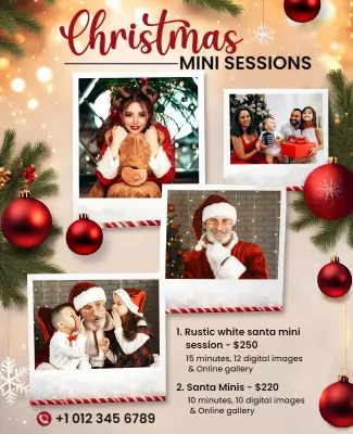 Christmas Mini Photo Sessions Flyer Template
